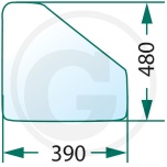 Ukseklaas alumine MTZ suur kabiin 530x608mm 80-6700011-05