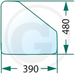 Ukseklaas alumine MTZ suur kabiin 530x608mm 80-6700011-05