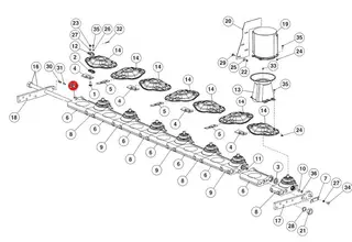 Slat shaft Lely 6k L-1131mm, 4.1241.0738.0