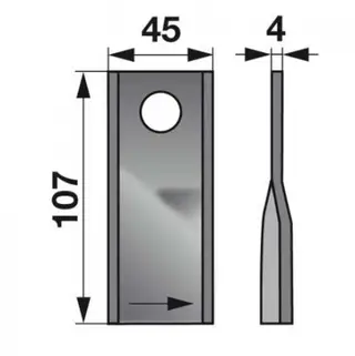Rootoritera 107x45x4mm ¤18.25mm vasak KUHN