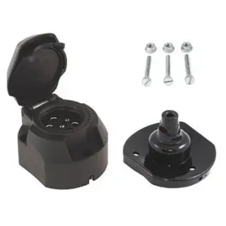 Trailer socket EM 7+1pin plastic, with gasket + bolts