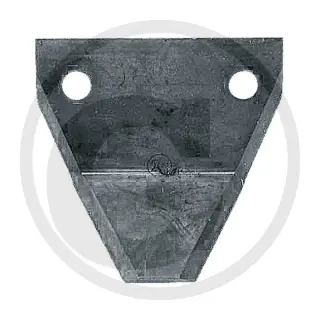 Straw bale shredder blade with kink, smooth 76x80x3mm Ø8mm hole spacing 51mm