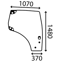 Ukseklaas CASE, NH 87560791 parem