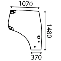 Door glass CASE, NH 87560791 right