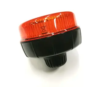 LED flashing beacon with pin, yellow, 12/24V 20W 186x116mm R10, R65, with flexible stem