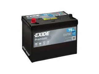 Battery 75Ah 630A 260x173x222mm, Exide Premium EA755 +/-