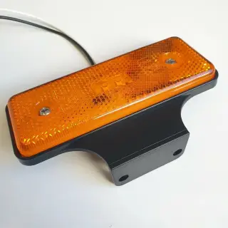 LED amber side marker light with reflector, 12/24V, with stem ECE R3,ECE R7,ECE R10