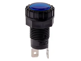 LED indicator light, blue, 10-30V, Ø17mm, 2x6.3mm terminal