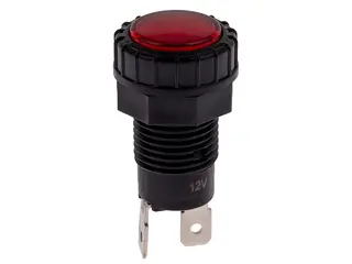 Red LED indicator light 12V Ø17mm 2x6.3mm terminal