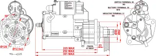Starter motor 12V 3.2kW Xintai,QDJ1409,QDJ1315