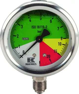 Crop sprayer pressure gauge 0-8bar Ø63mm 1/4" DIN16119-2