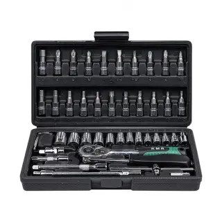 Socket wrench set 1/4 46-piece + bits