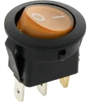 Klahvlüliti  ümar ¤21mm kollane ON/OFF 12V 20A