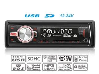 Autoraadio Grunding GX-30 12/24V 4x25W USB,SD,AUX-in,Xbass mäluga HDD