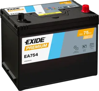 Battery 75Ah 630A 270x172x222mm-+ Exide Premium EA754