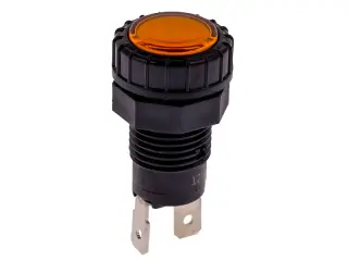 LED indicator light, amber, 10-30V, Ø17mm, 2x6.3mm terminal